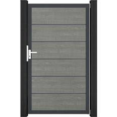 Tore GroJa Einzeltor BasicLine Premium PVC Steckzaun 100 x 180 cm Anthrazit