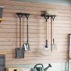 vidaXL Garden Tool Storage Racks Wall Tool Organiser Black Steel