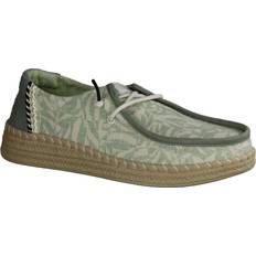 Dame - Grøn Espadrillos Hey Dude Womens Wendy Espadrille Retro Palm - Celadon Green