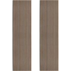 Acoustic Panels MonsterShop Acoustic Slat Wall Panels x 2 Light Walnut