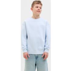 Polyester Sweatshirts Jack & Jones Tryck Sweatshirt Junior Blå