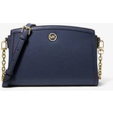 Väska michael kors skinn blå Michael Kors Chantal Large Pebbled Leather Crossbody Bag - Blue