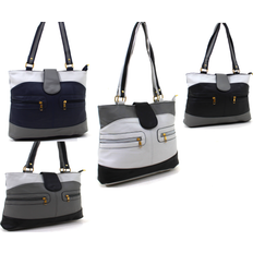 Women's Multi Pockets PU Leather Shoulder Bag - Long Strap
