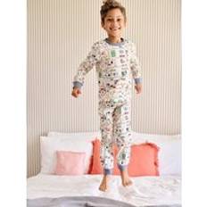 Recycled Materials Night Garments Vertbaudet Pyjamas For Boys Car Racing Print - Ecru