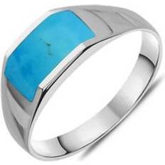 Rings C W Sellors Sterling Silver Turquoise Cut Off Band Ring