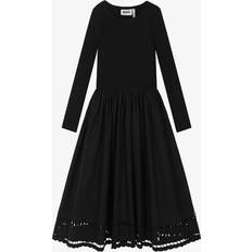 Molo Girls Black Cotton Maxi Dress - Black