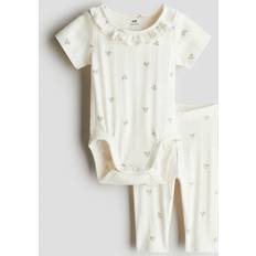 6-9M Other Sets Children's Clothing H&M Pointelle Cotton Set - White