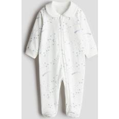 H&M Collared Zip-Up Sleepsuit - White