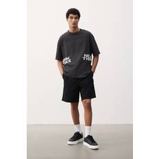 H&M Men Trousers & Shorts H&M Regular Fit Canvas Shorts - Black