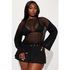 Hermosa Beach Crochet Sweater - Black