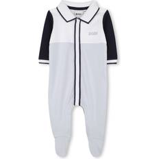 Night Garments BOSS Kids Logo Polo Collar Sleepsuit - Light Blue