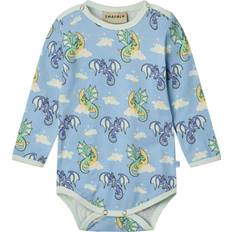 24-36M Bodys Småfolk Sleeping Dragons Bebis Body Soft Sky - Blå