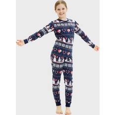 Christmas Sweats Julhjärta Pyjamas - Marinblå