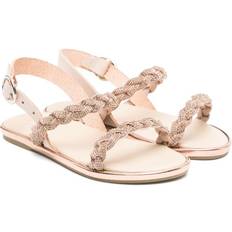Babywalker Rhinestone Embellished Leather Sandals - Kids - Neutrals
