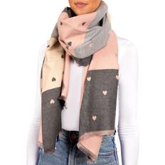 Brubaker Winter Pashmina Heart Patterned Cashmirillo Shawls Wraps - 28x79"