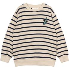 Randiga Sweatshirts Barnkläder The New GOTS Nat Sweatshirt Mood Indigo Striped - Marinblå