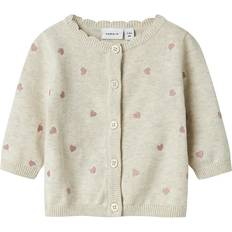 6-9M Trøjer Name It Strik Cardigan Peyote Meleret Med Hjertebroderi - NbfFisilly
