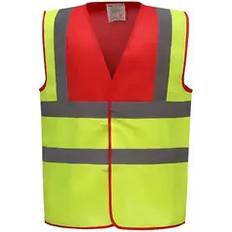 S Work Vests Yoko Two-Tone Class 1 Waistcoat - Red/Hi Vis Yellow