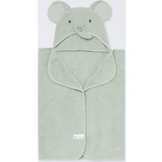 John Lewis Baby Elephant Hooded Towel Green