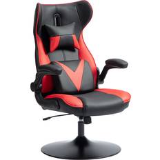 Vinsetto Gamingstolar Vinsetto Gamingstol Fast Bas Fällbara Armstöd Röd Läder 67 x 71 x 112 cm
