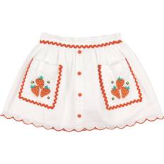 Red Skirts Children's Clothing Stella McCartney Kids Girls Strawberry Skirt - Ivory Cotton/Linen