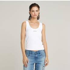 G-Star Dam Linnen G-Star Slim Rib Tank Top - White