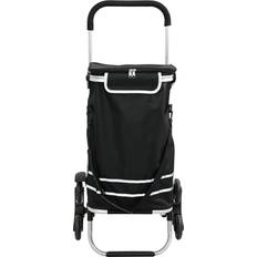 Waterproof Shopping Trolleys vidaXL Indkøbsvogn Med Trappeklatrer - Sort