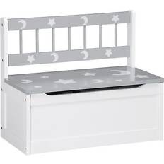 Storage benches kids ZONEKIZ 2 in 1 Wooden Kids Storage Bench Toy Box