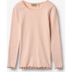 Wheat Ensfarvet Overdele Wheat Powder Rib T-Shirt Reese - Powder