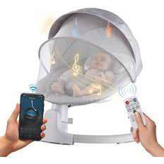 Neoglint Tragbare Babyschaukel 5 Gang 1 grau