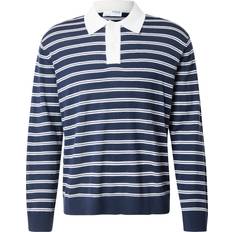 Herre - Uld Polotrøjer Selected Bluser & T-shirts Slhtray - Mørkeblå/Hvid