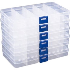 Clear Jewelry Box 6-Pack Plastic Bead Storage Container Earrings Organizer