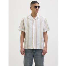 Jack & Jones Skjorter Jack & Jones JprccSummer Stripe Resort Skjorte Beige
