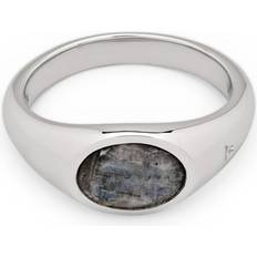 Tom Wood Joe Recycled Silver Larvikite Ring - Unisex