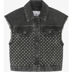 Black Vests Marc Jacobs Girls Denim Diamanté Gilet - Black Denim