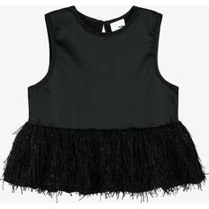 Black Blouses & Tunics Children's Clothing The Tiny Universe Girls Fringe Blouse - Black