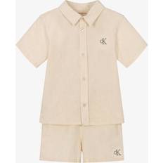 Linne Övriga sets Barnkläder Calvin Klein Oyster Gray Soft Linne Shorts Set - Oyster Gray