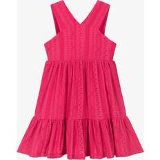 Mayoral Girls Embroidered Dress - Pink
