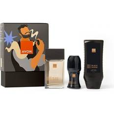 Avon Gift Boxes Avon Black Suede Gift Set EDT 100ml Body Wash 250ml Roll On In Gift Box