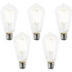 Set of 5 E27 Led Bulbs ST64 Clear 2.2W 470lm 2700K