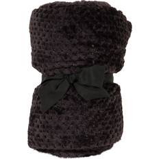 Textiles Waffle Fleece Throw Blankets Black
