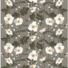 Metervaror Arvidssons Textil Anemon Tyg Grå/Beige Metervara