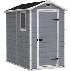 Keter 4-ft x 6-ft Manor Gray Gable Resin Storage Shed (Building Area )