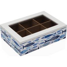 Tea Caddies on sale Versa A+ Aqua 2 Wood Infusion Box 17 x 7 x 24 cm Tea Caddy