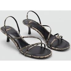 Mango Sandali Fasce Tacco - Grigio