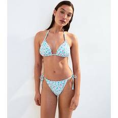 Florals Bikini Bottoms New Look Women's Floral Print Bikini Bottoms - Blue/Pink