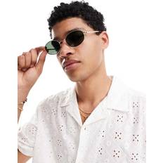 Pull&Bear Metal Frame Oval Sunglasses - Gold/Black