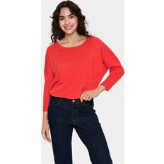 Rød - Striktrøjer Sweatere Saint Tropez MilaSZ R-Neck Pullover - Rød