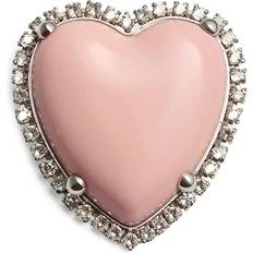 Broschen Valentino Garavani Coeur Hyperbole Brosche Aus Metall Kunstharz Swarovski Kristallen - Frau Palladium/Rosa Uni