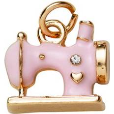 Guldfärgat Hänge Charm Klassisk Symaskin - Rosa Färg/Strass